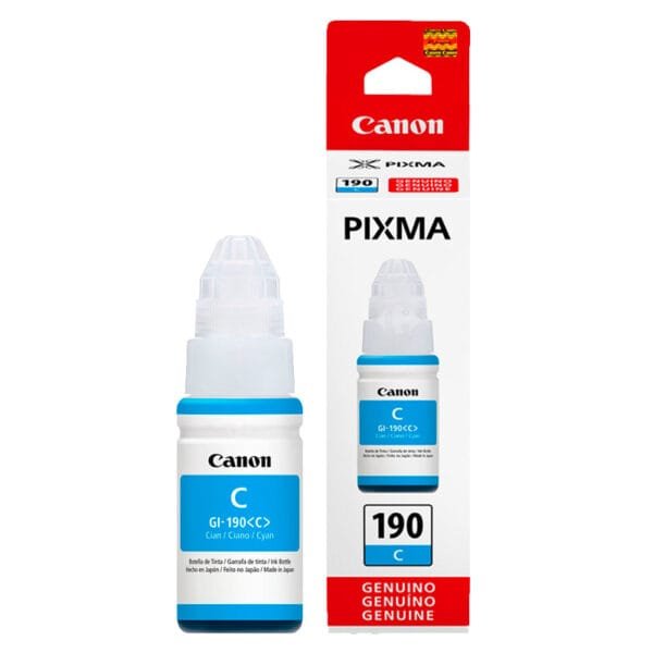 Botella de Tinta Canon GI-190C Cyan 70ml – Alta Calidad