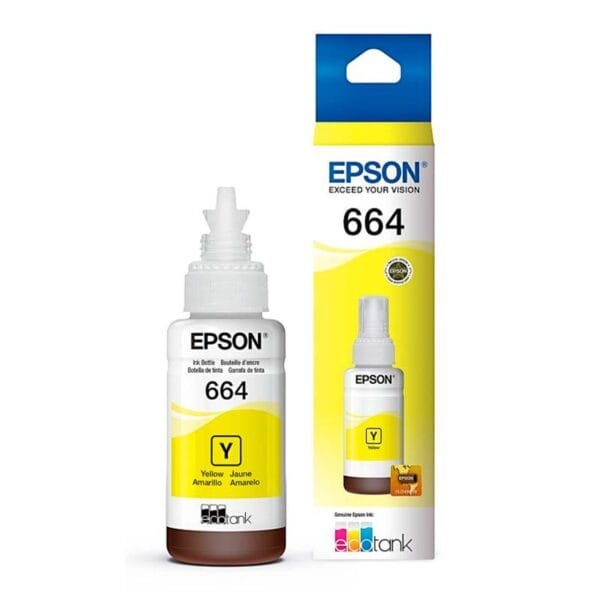 Botella de Tinta Epson T664 Amarillo 70ml – Calidad y Precisión