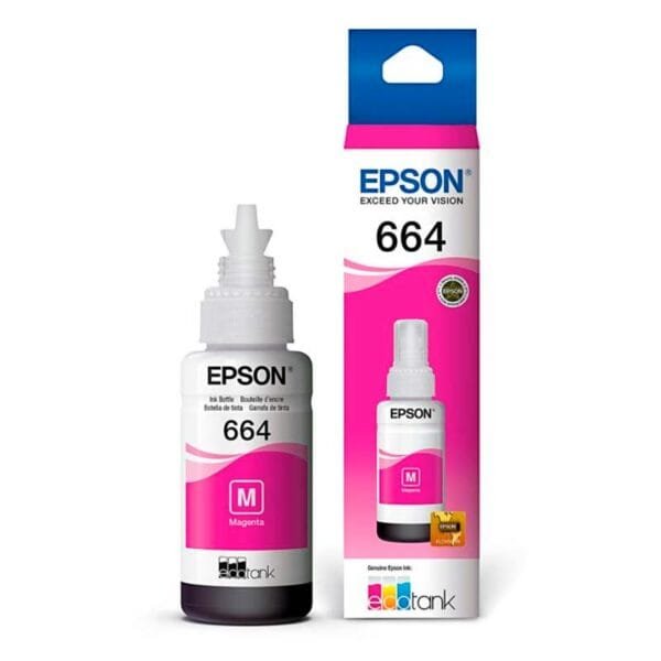 Botella de Tinta Epson T664 Magenta 70ml – Calidad y Precisión